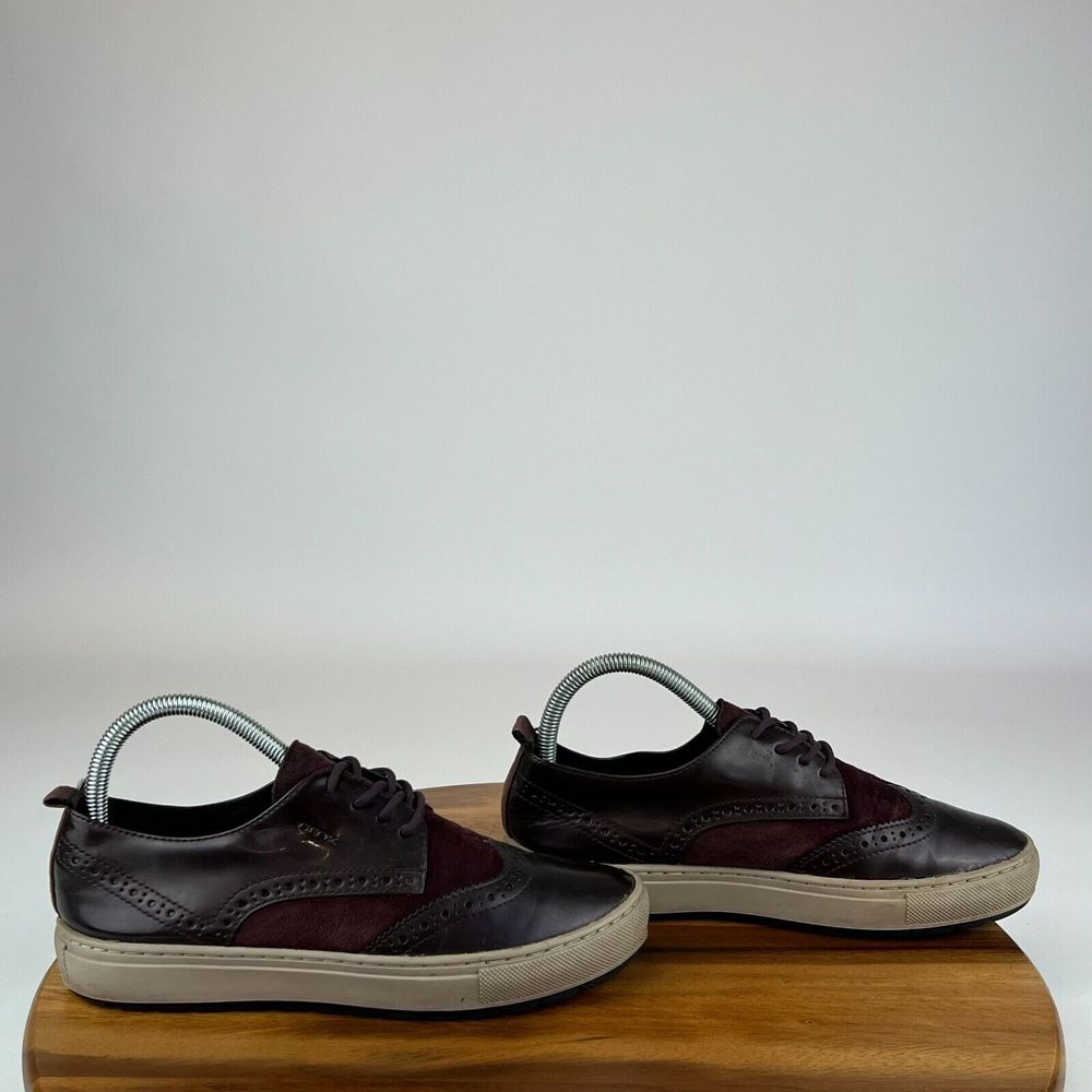 Womens Geox Breeda Maroon Leather Casual Comfort Wingtip Sneakers‎ Shoes Size 38